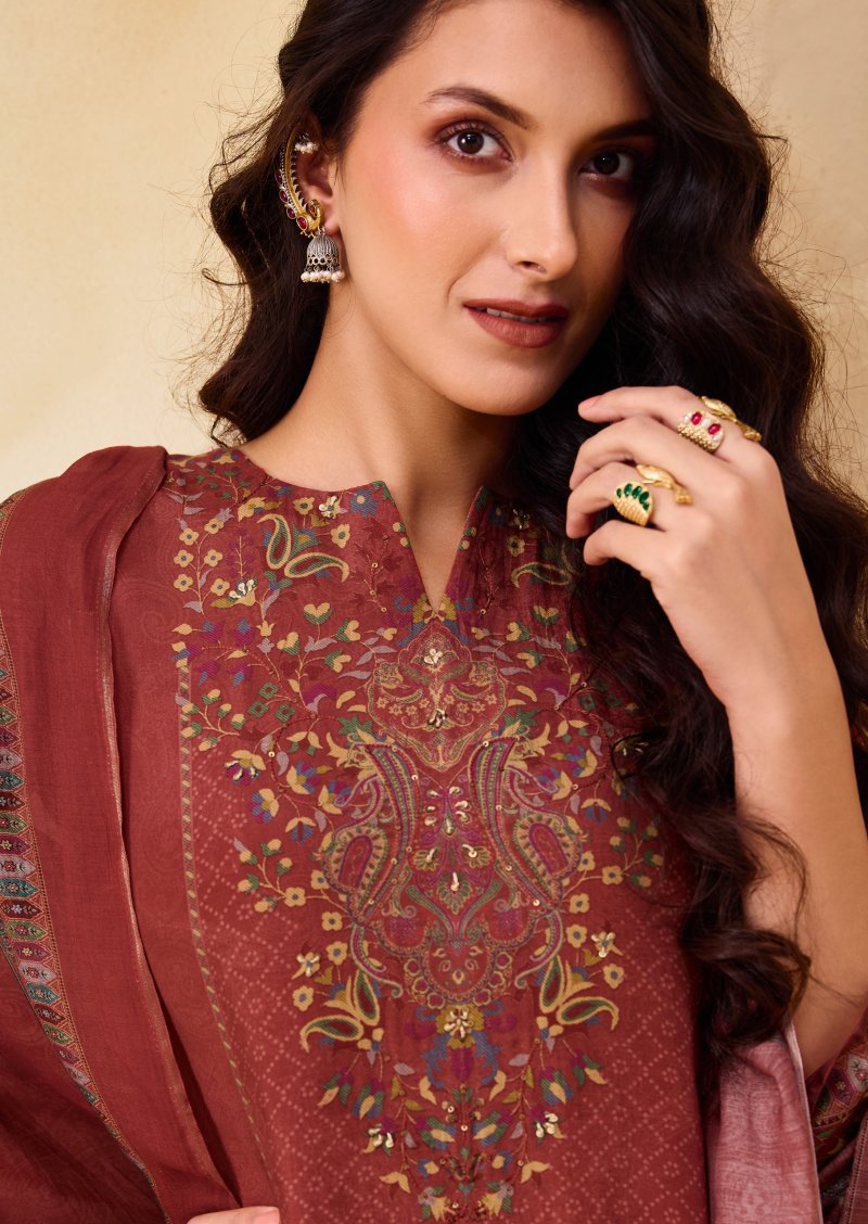 Olivia Vol 3 By Sadhana Viscos Pashmina Dress Material